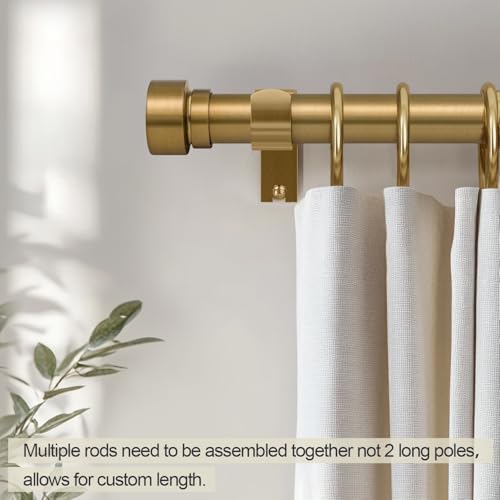 Warm gold finish curtain rod extension mechanism