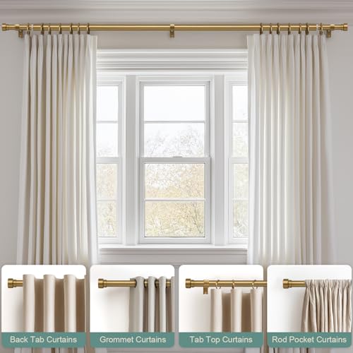 Curtain rod installed in a modern living room