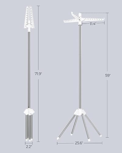 SONGMICS rack arms showing hanger holes for clothing