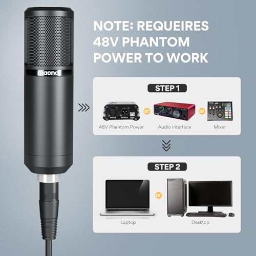 MAONO PM320S microphone with boom arm attached