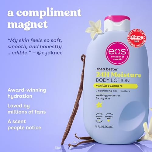 Front label of eos body lotion