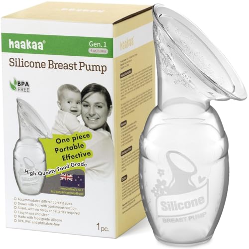 haakaa Manual Breast Pump 4oz clear silicone