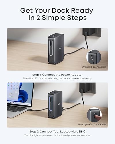 Anker Nano docking station side profile in black