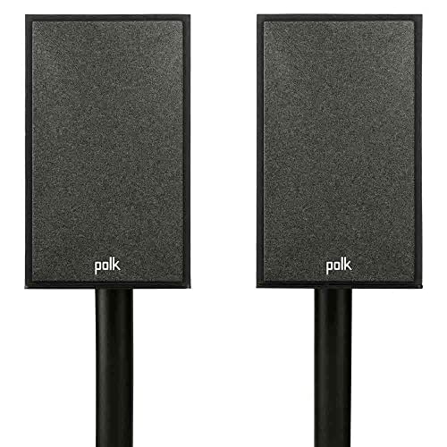 Polk Monitor XT15 speakers on a bookshelf