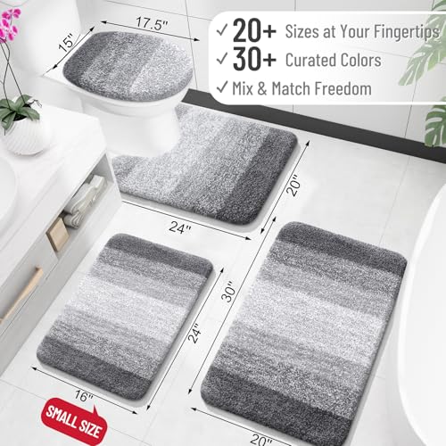 Close up of OLANLY bath mat plush microfiber texture