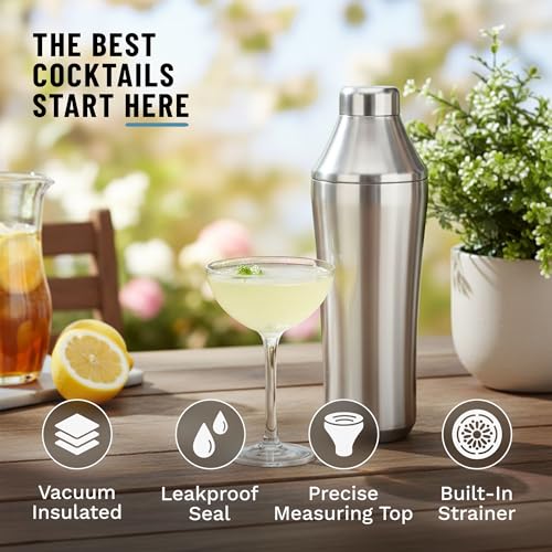 Elevated Craft cocktail shaker built-in strainer