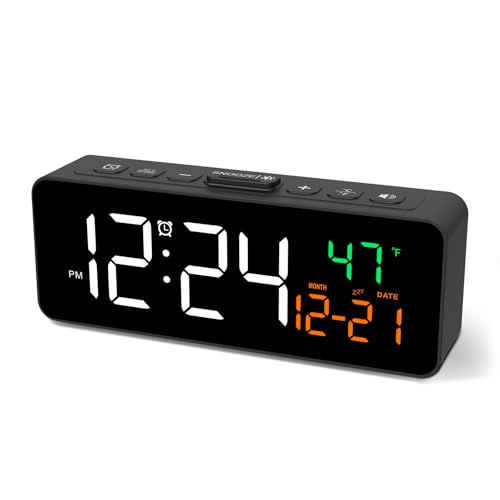 Netzu 3-in-1 Digital Clock black front view