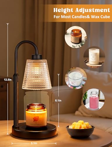 Polka-dotted glass shade on candle warmer