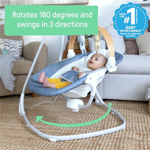 Ingenuity SimpleComfort swing side profile with toy bar
