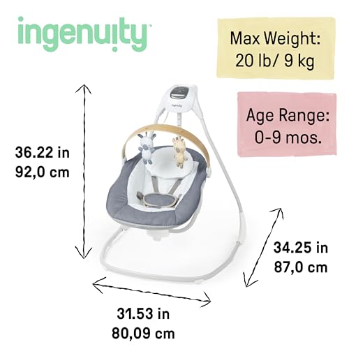 Ingenuity SimpleComfort baby swing folded for storage