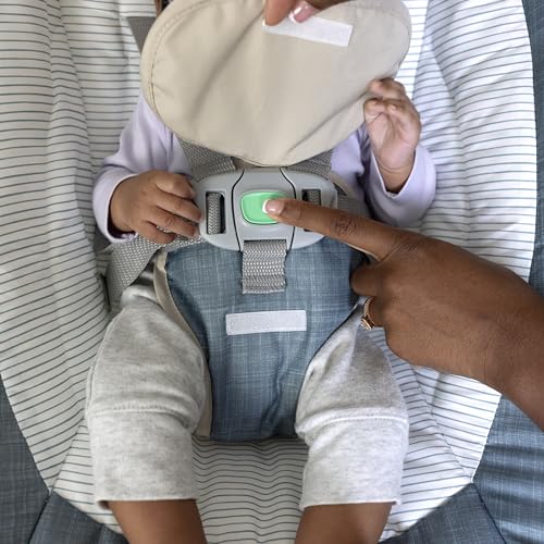 Ingenuity SimpleComfort swing headrest and seat fabric detail