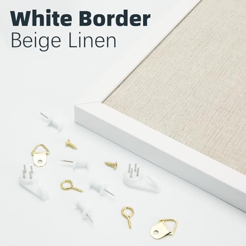 White wood style frame details on bulletin board
