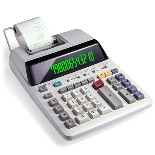 Sharp EL-1801V printing calculator front view