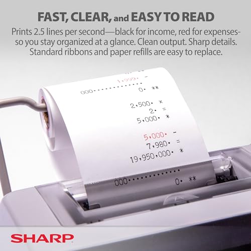 Top view of Sharp EL-1801V ergonomic key layout