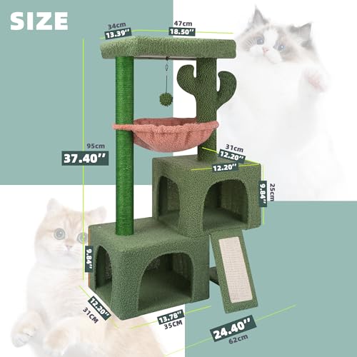 Close up of cat condos on AIWIKIDE cat tree