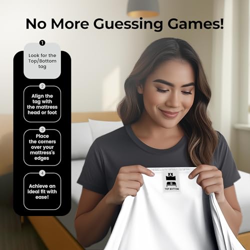 Queen size fitted sheet on bed