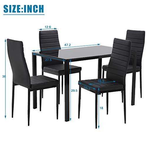 Top down view of the FDW 5-piece dining furniture set