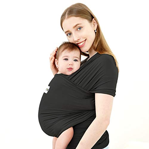 ACRABROS Baby Wrap Carrier Black front view