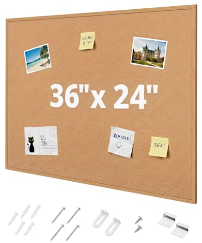 Mr. Pen 24x36 wood framed cork board