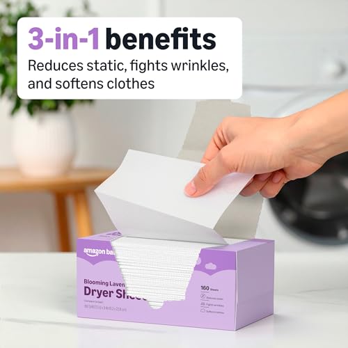 Back of 160 count dryer sheets packaging