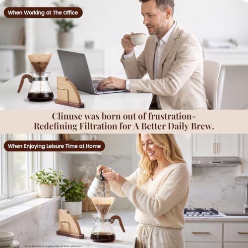 Pouring water through Clinuse #2 cone filter