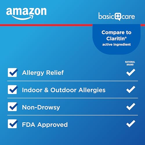 Close up of allergy relief tablet bottle