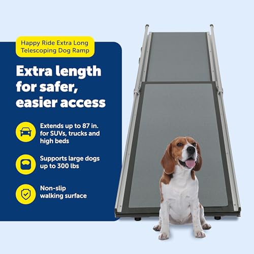 Side view of PetSafe dog ramp attached to SUV