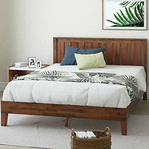 Zinus Vivek Deluxe Queen platform bed in antique espresso