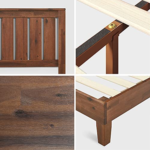 Side profile of Zinus Vivek Deluxe wood frame