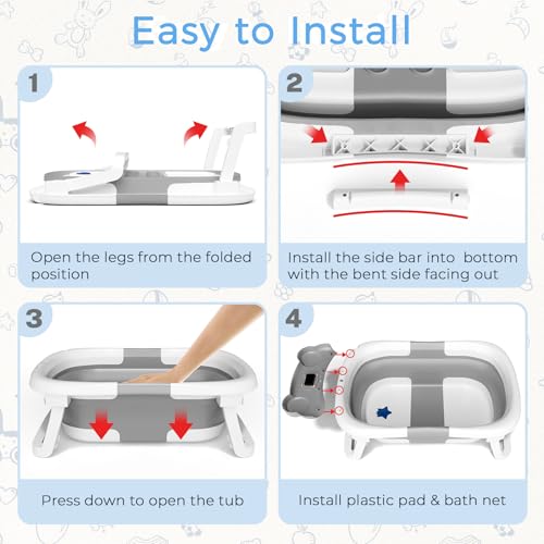 Non-slip feet on Bunwag infant bathtub