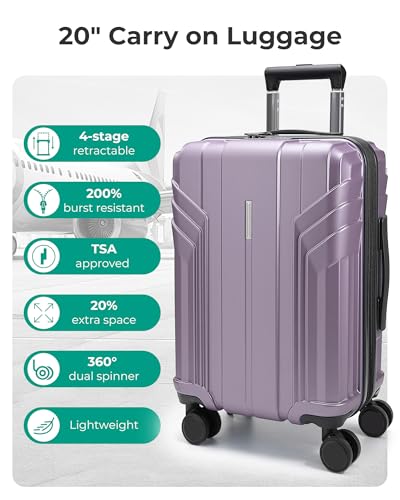 Side view of BAGSMART luggage showing expansion