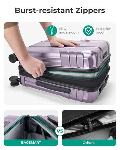 Close up of TSA-approved lock on BAGSMART suitcase