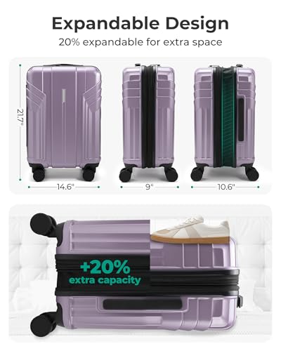 Adjustable telescopic handle of the purple carry-on