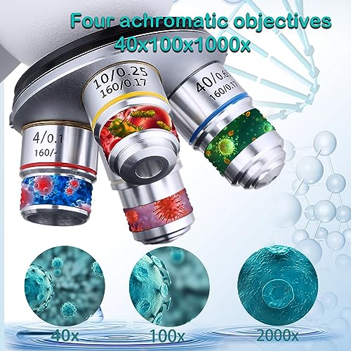 Compound microscope dual LED lighting