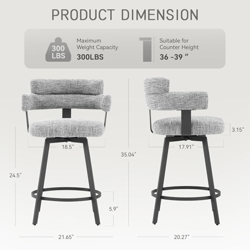FERFALDER bar stools with linen padded back
