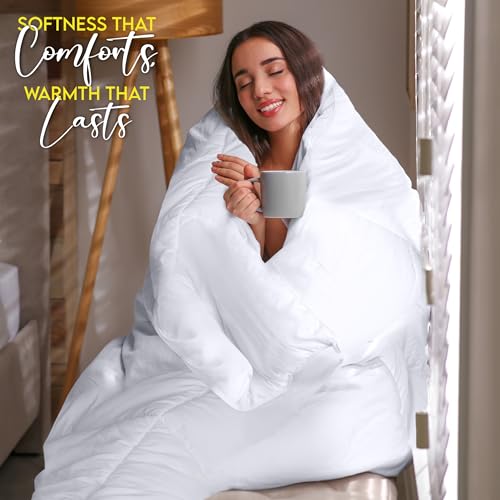 White Utopia Bedding Queen Comforter folded