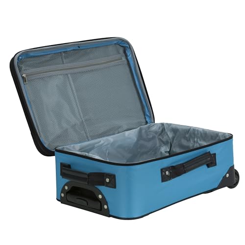 Interior view of Rockland Fashion upright suitcase