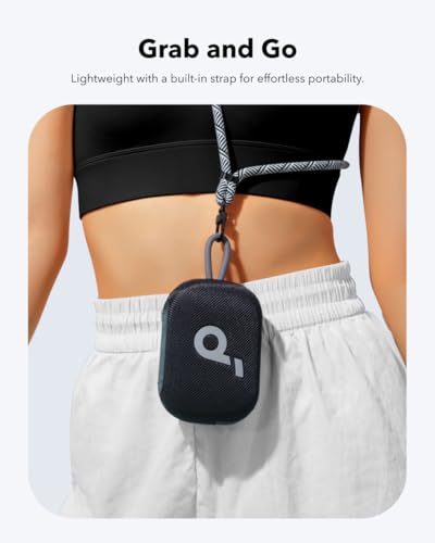 Soundcore Select 4 Go attached to a backpack