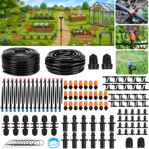 GDLIN 240FT Drip Irrigation System kit overview