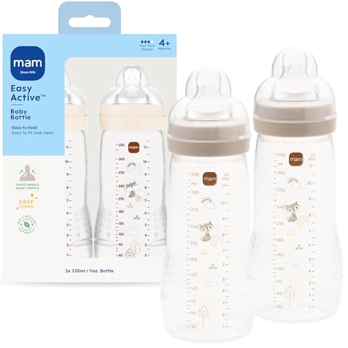 MAM 11oz Natural Flow Active Anti-Colic Baby Bottle set