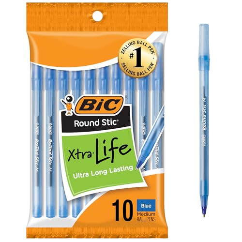 BIC Round Stic Xtra Life Blue 10-count pack