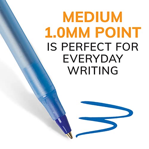 Close up of BIC 1.0mm blue ballpoint pen
