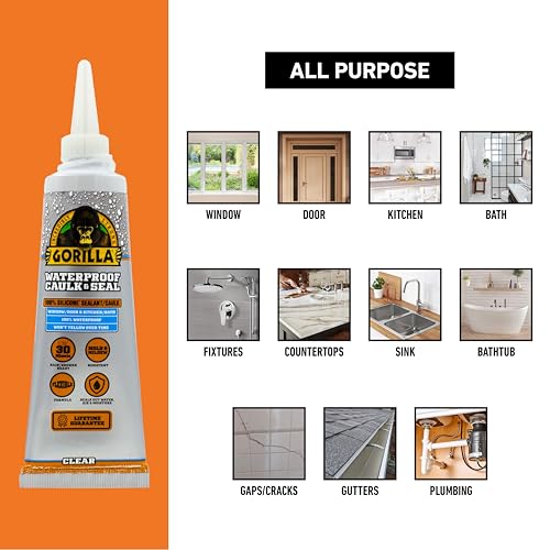Clear Gorilla silicone caulk tubes