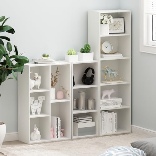 Furinno LUDER white bookshelf base construction