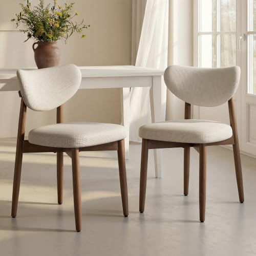 VASAGLE Wooden Dining Chairs set of 2 in Cappuccino Beige