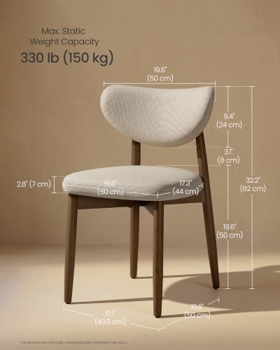 Side view of VASAGLE upholstered kitchen chair