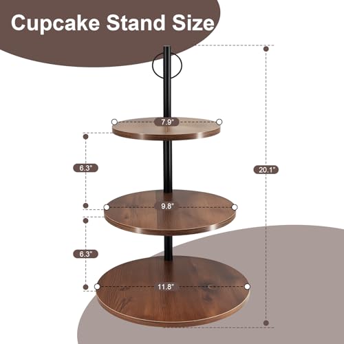 Tiered wooden dessert display trays