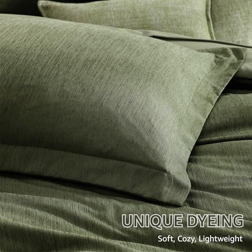 Monbix Oversized Queen Comforter Set Olive Green 7 Pieces Bed in a Bag packaging