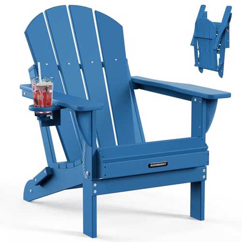 MUCHENGHY Folding Adirondack Chair Navy Blue front view