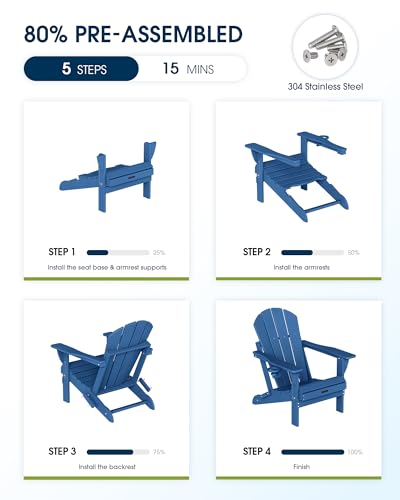 Rear view of folding patio chair